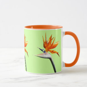 Caneca Pássaro da Flor Tropical Laranja do Paraíso