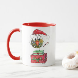 Caneca Pássaro de Natal Branco bonito