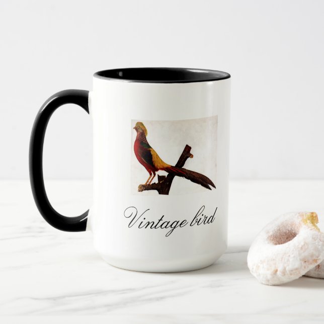 Caneca Pássaro e Folhagem, Coloridos, Cute Red Bright (Com Donut)