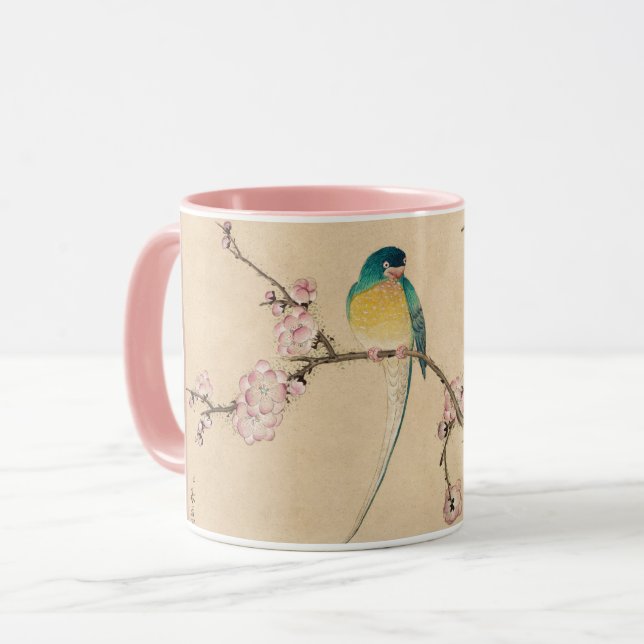 Caneca Pássaro em uma árvore Sakura (Frente Esquerda)