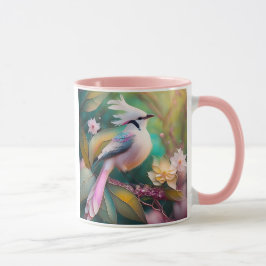 Caneca Pássaro Fantasia Branca - Blush Tail Jay