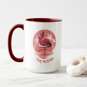 Caneca Pássaro Flamingo Rosa