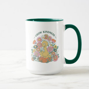 Caneca Pássaro Grande Gráfico Floral Cresça Bondade