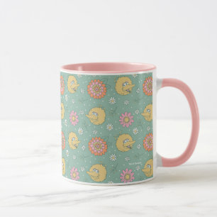 Caneca Pássaro Grande Padrão Floral de Boas Vibes