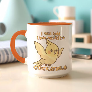 Caneca Pássaro Pet Amarelo Grito Kawaii Cockatiel