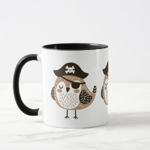 Caneca Pássaro Pirata com Chapéu e Olho