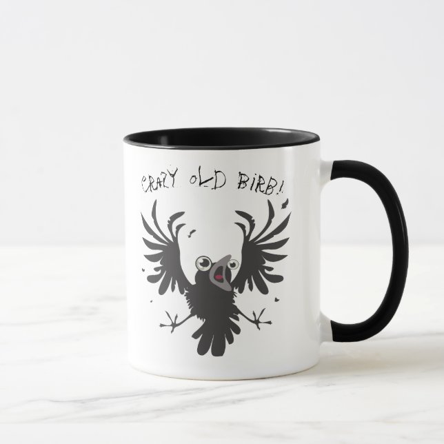 Caneca Pássaro Velho Louco! Raven Mug (Direita)
