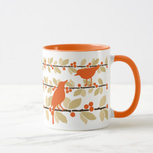 Caneca Pássaros caídos em galhos com Mug de Berries