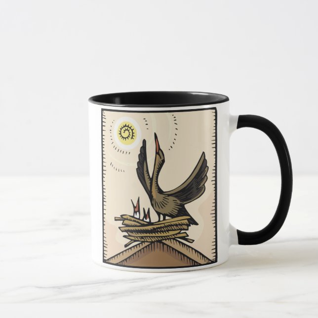 Caneca Pássaros da mãe e de bebê (Direita)