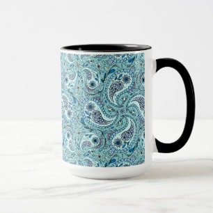 Caneca Pássaros da Paisley em azul-bebê