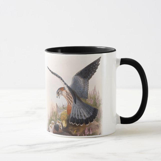 Caneca Pássaros de John Gould do falcão de Merlin de Grâ (Direita)