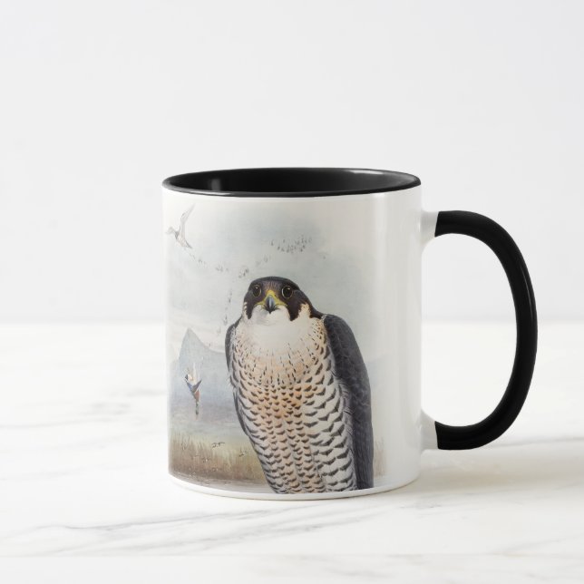 Caneca Pássaros de John Gould do falcão de peregrino de (Direita)