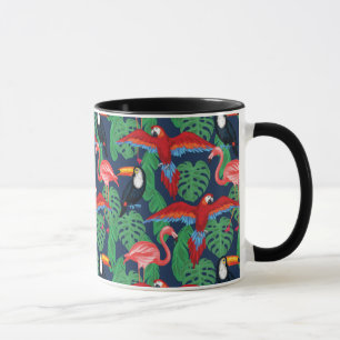 Caneca Pássaros tropicais em cores brilhantes
