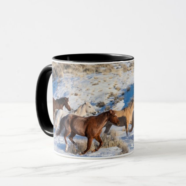 Caneca Passeio de Cavalo no Inverno no Hideout Ranch (Frente Esquerda)