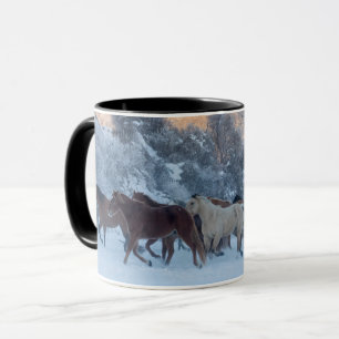 Caneca Passeio de Cavalo no Inverno no Hideout Ranch