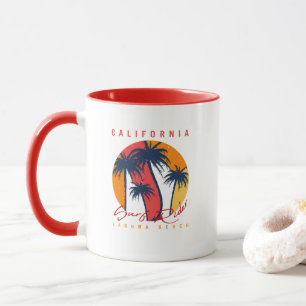 Caneca Passeio de Surf na Califórnia Laguna Beach Retro P