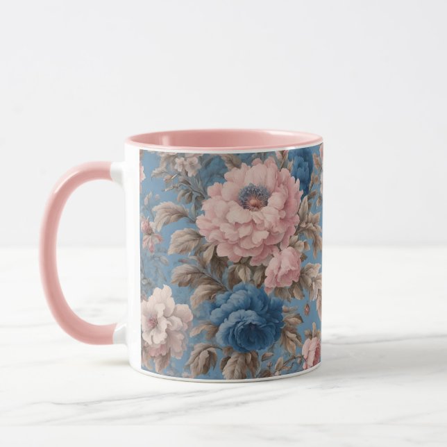 Caneca Pasta Vitoriana, Azul E Lata Rosa (Esquerda)