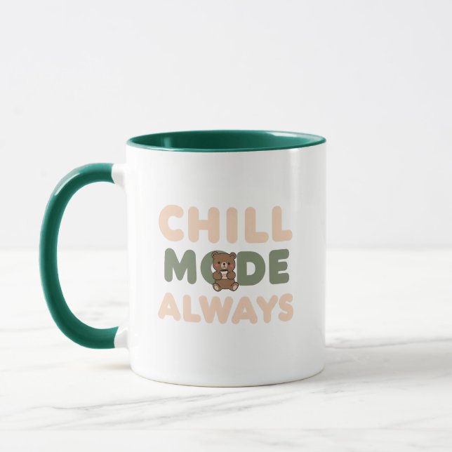 Caneca Pastel "Chill Mode Always" Quote (Esquerda)