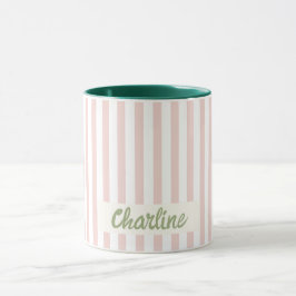 Caneca Pastel com distribuição rosa Nome personalizado Mu