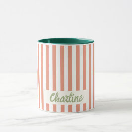 Caneca Pastel com distribuição vermelha Retro Nome person