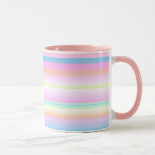 Caneca Pastel, cor-de-rosa, listras de paleta, Mug