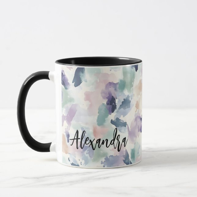 Caneca Pastel de Abstrato bonito personalizado (Esquerda)