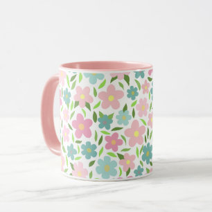 Caneca Pastel Ditsy Floral Shabby Chic Coquette