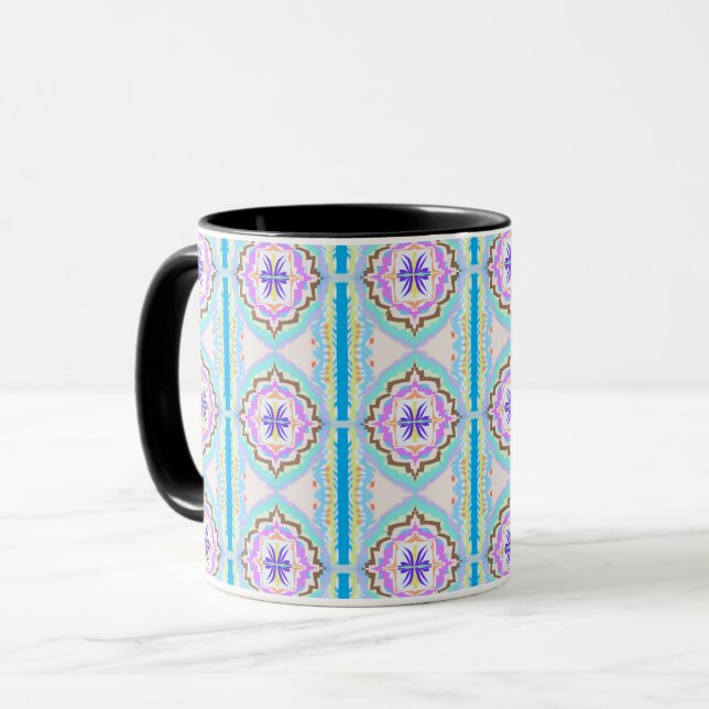 Caneca Pastel Dream Boho Geometric Kaleidoscope (Frente Esquerda)