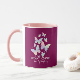 Caneca Pastel Galaxy Butterflies Dreamy Aesthetic