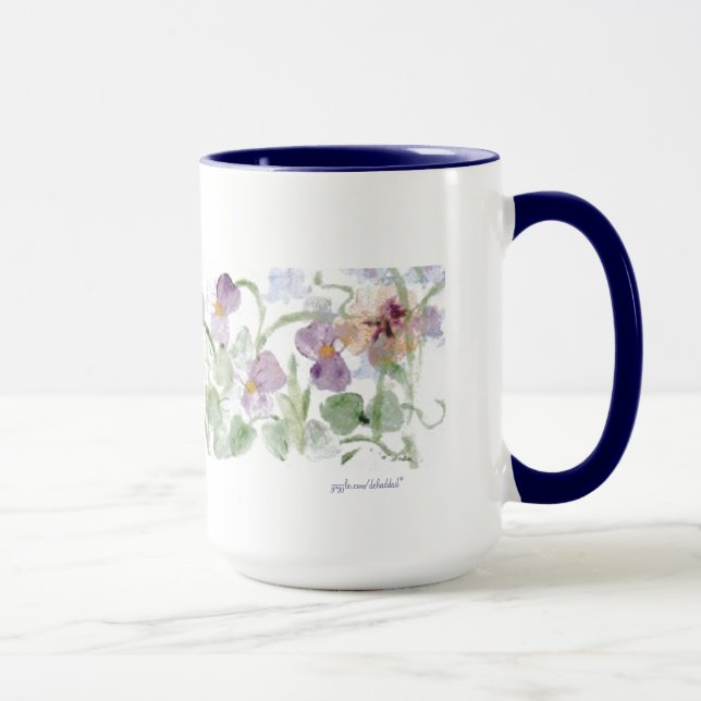 Caneca Pastel Pansies - Mug (Direita)