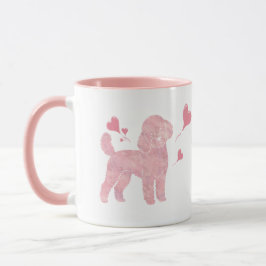 Caneca Pastel Poodle Valentine Gift Mug with Custom Name