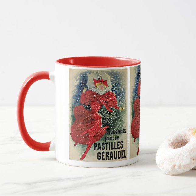 Caneca Pastilhas Geraudel Antigas Art Nouveau para Tosse (Com Donut)
