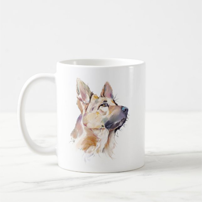 Caneca Pastor Alemão, Caneca de Café de Cachorro G (Esquerda)
