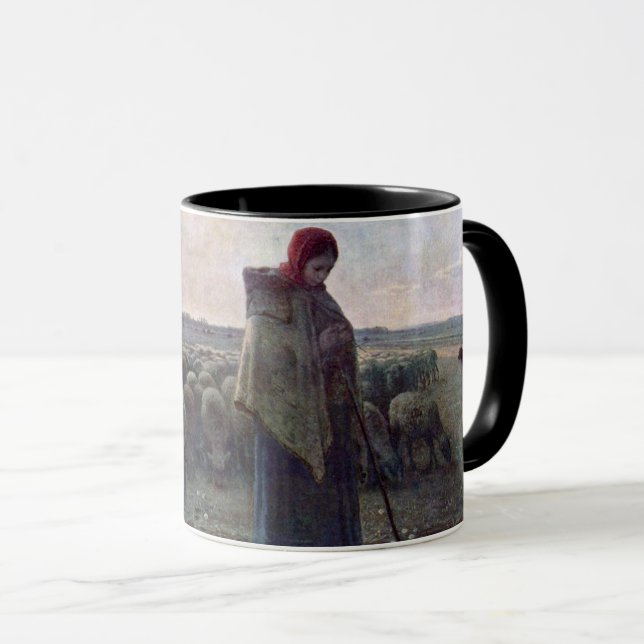Caneca Pastor com seu bando, Jean-Francois Millet (Frente Esquerda)