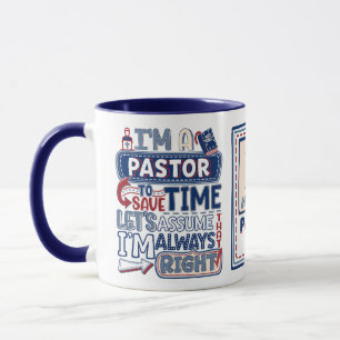Caneca Pastor Engraçado Sempre Justo Humor Cristão
