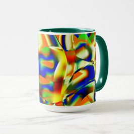 Caneca Patamares coloridos em faixas beges esverdeadas to