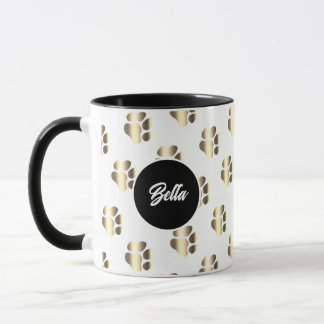 Caneca Patas douradas personalizadas padrão amantes de an