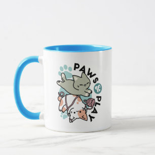 Caneca Patas e Diversão – Ilustração Adorável de Gato