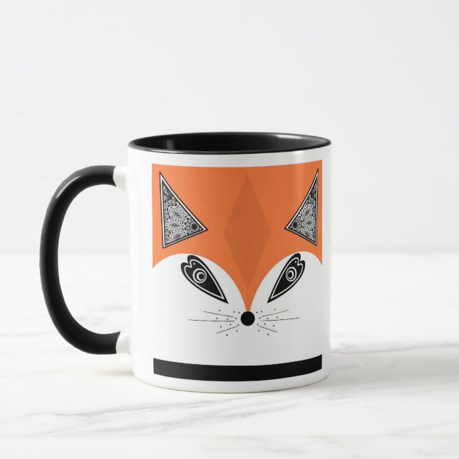 Caneca Patchwork Fox, applique Fox, Fox, Crianças (Esquerda)