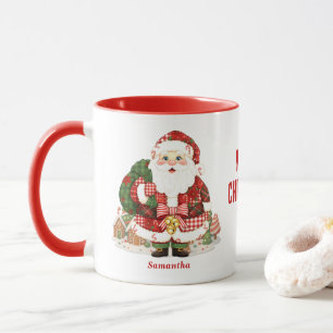 Caneca Patchwork Papai Noel Natal