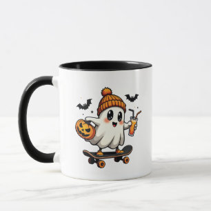 Caneca Patinação de Halloween Pumpkin Spice Ghost Fall
