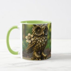 Caneca Patins de Coruja de Latão Fofo Fantasia