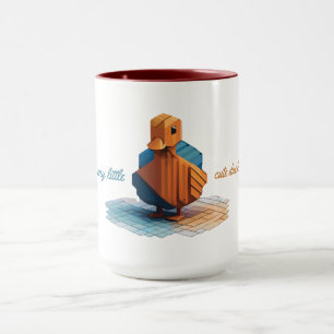 Caneca Pato de Madeira Isométrico