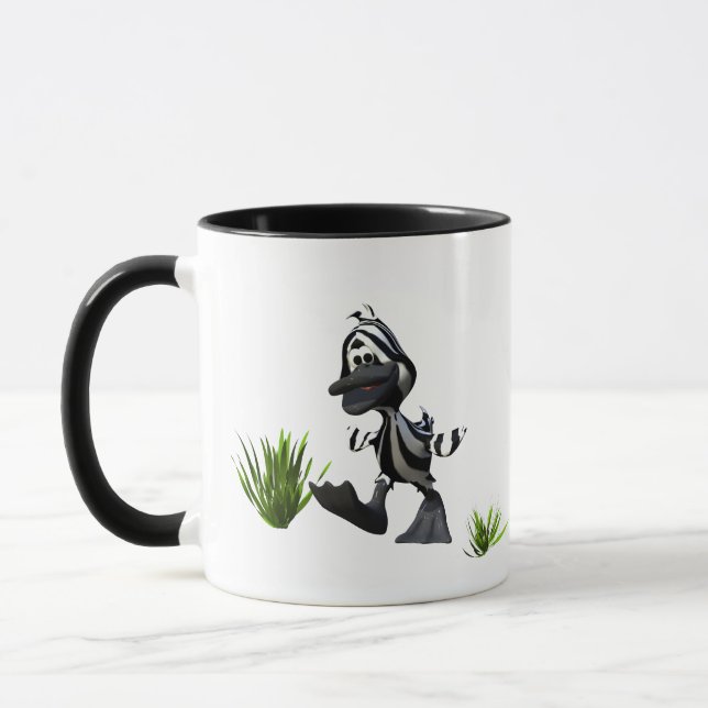 Caneca Pato Zebra de Cartoon Bonito (Esquerda)