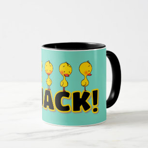 Caneca Patos Animados Fofos Design Divertido Com Palavra