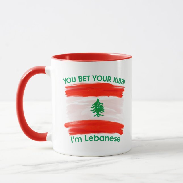 Caneca Patrimônio libanês, aposte no teu kibbi que sou li (Esquerda)