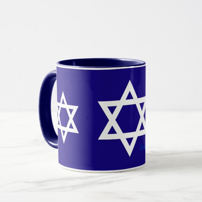 Caneca Patriota Azul Israel, Bandeira Israelita, E (Frente Esquerda)