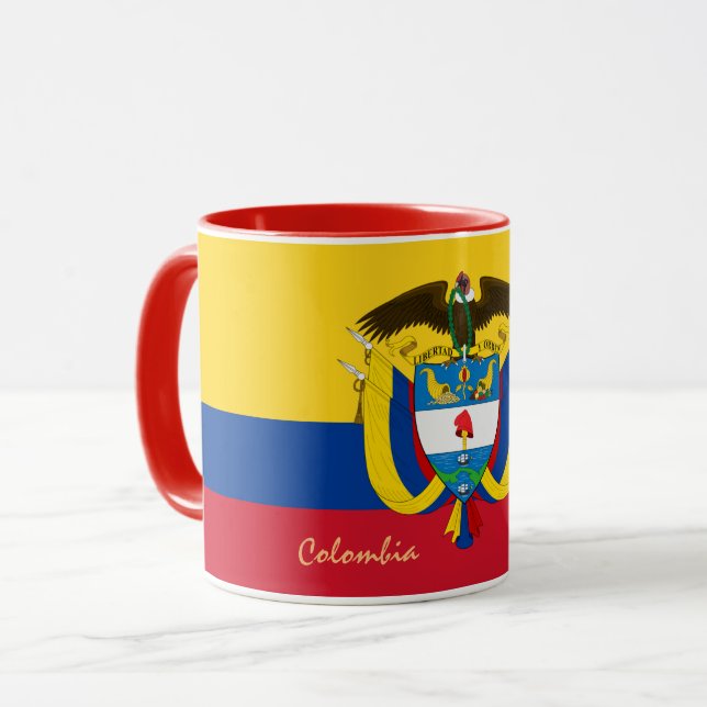 Caneca Patriota colombiano e Colômbia / Mug esportivo (Frente Esquerda)