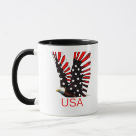 Caneca Patriotic Bald Eagle Flying Design