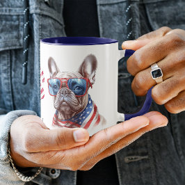 Caneca Patriotic USA Flag French Buldog